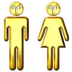 Image showing 3d golden Aries man and woman