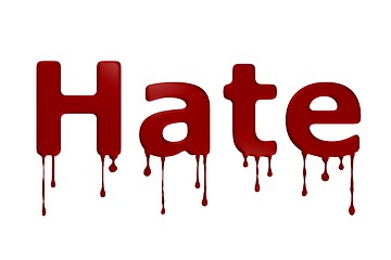 Image showing Hate Blood Text