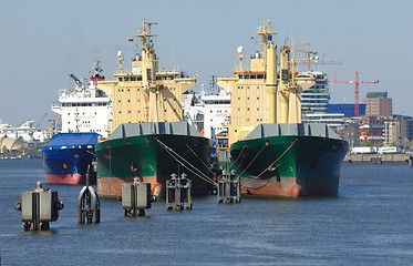 Image showing Moored ships