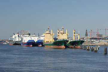 Image showing Moored ships