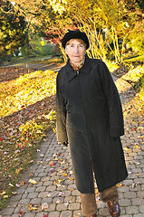 Image showing Senior woman in fall park
