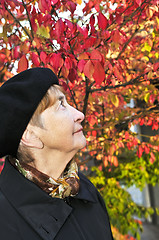 Image showing Senior woman in fall park