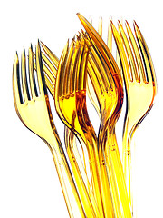 Image showing Plastic forks group