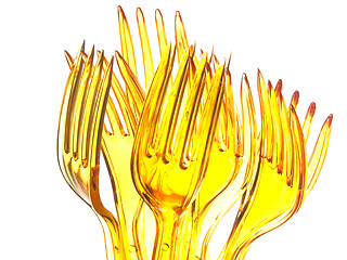 Image showing Plastic forks group