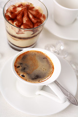 Image showing Coffee with dessert