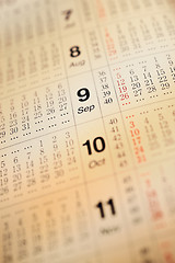 Image showing Close-up of calender