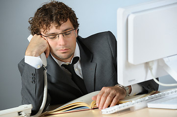 Image showing Bored businessman