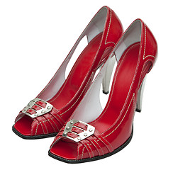 Image showing Red female shoes