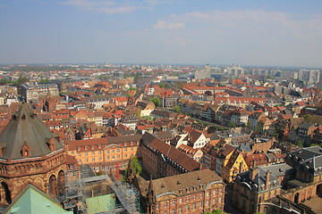 Image showing Colorful roof tops of Strasbourg