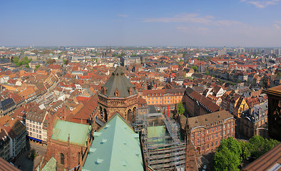 Image showing Colorful roof tops of Strasbourg