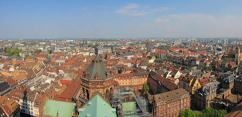 Image showing Colorful roof tops of Strasbourg