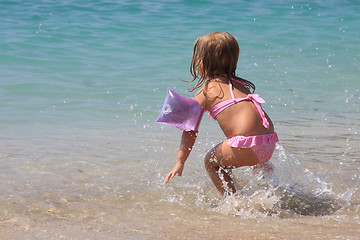 Image showing Young girl in the sea