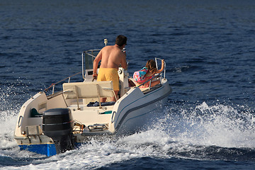 Image showing Speedboat in the Ionian sea