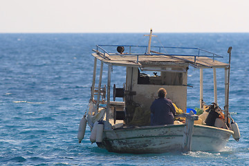 Image showing Fishing boat on the Ionian island of Lefkas Greece