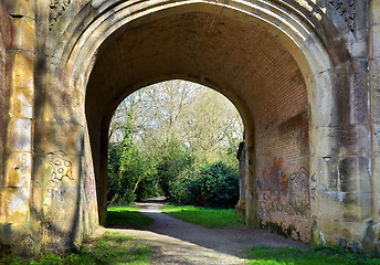 Image showing Arched Graffiti Walkway