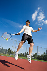 Image showing Asian tennis player