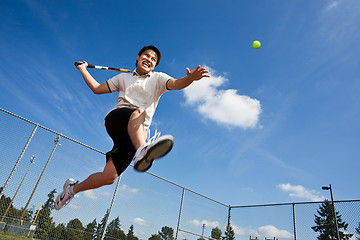 Image showing Asian tennis player