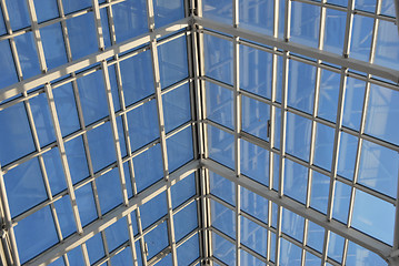 Image showing Fragment of Glass Roof. Inside View.