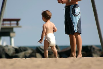 Image showing Toddler at the beach