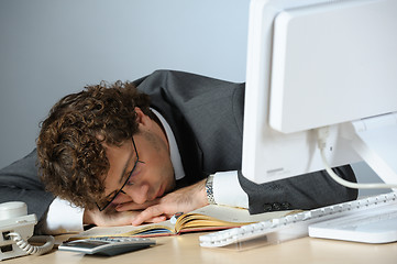 Image showing Bored businessman