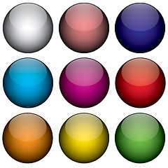 Image showing Nine Colorful 3d Orbs