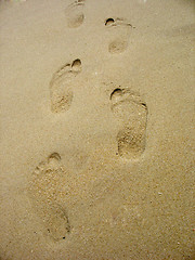 Image showing footprints in sand