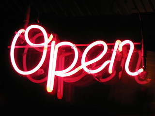 Image showing neon open sign