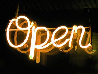 Image showing neon open sign