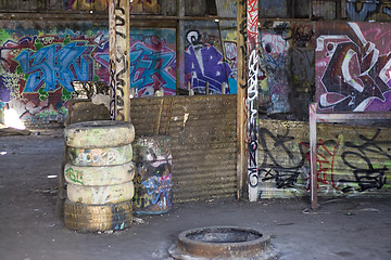 Image showing Graffiti Covered Slums