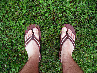 Image showing feet in grass
