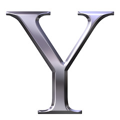 Image showing 3D Silver Greek Letter Ypsilon