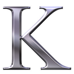 Image showing 3D Silver Greek Letter Kappa