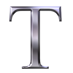 Image showing 3D Silver Greek Letter Tau