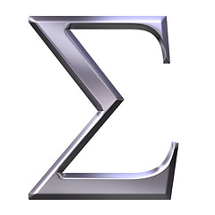 Image showing 3D Silver Greek Letter Sigma