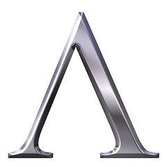 Image showing 3D Silver Greek Letter Lambda