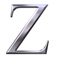 Image showing 3D Silver Greek Letter Zeta