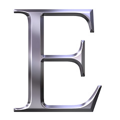 Image showing 3D Silver Greek Letter Epsilon