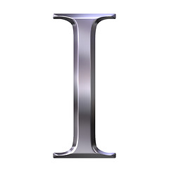 Image showing 3D Silver Greek Letter Iota