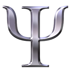 Image showing 3D Silver Greek Letter Psi