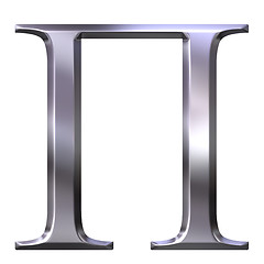 Image showing 3D Silver Greek Letter Pi