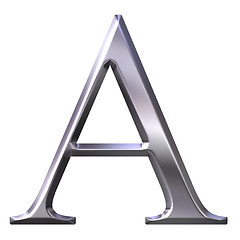 Image showing 3D Silver Greek Letter Alpha