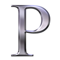 Image showing 3D Silver Greek Letter Rho