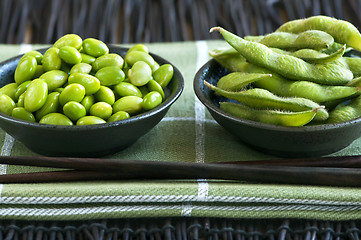 Image showing Soy beans in bowls