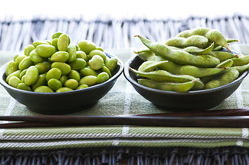 Image showing Soy beans in bowls