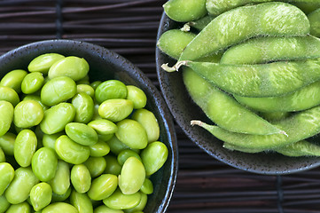 Image showing Soy beans in bowls