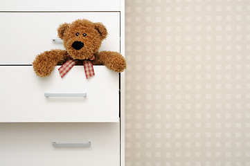 Image showing Teddy Bear in closet