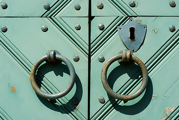 Image showing Old gates with handles