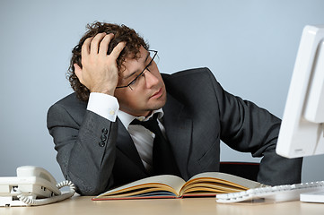 Image showing Bored businessman