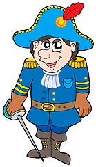 Image showing Cartoon soldier in blue uniform