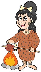 Image showing Cartoon prehistoric woman